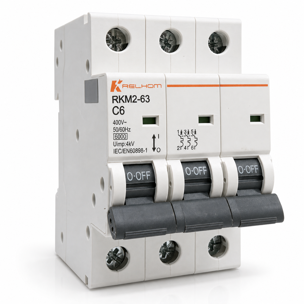 RTK0072-1 BREAKERS RIEL DIN (MCB) RKM2 6kA - 3 POLOS - Image 1