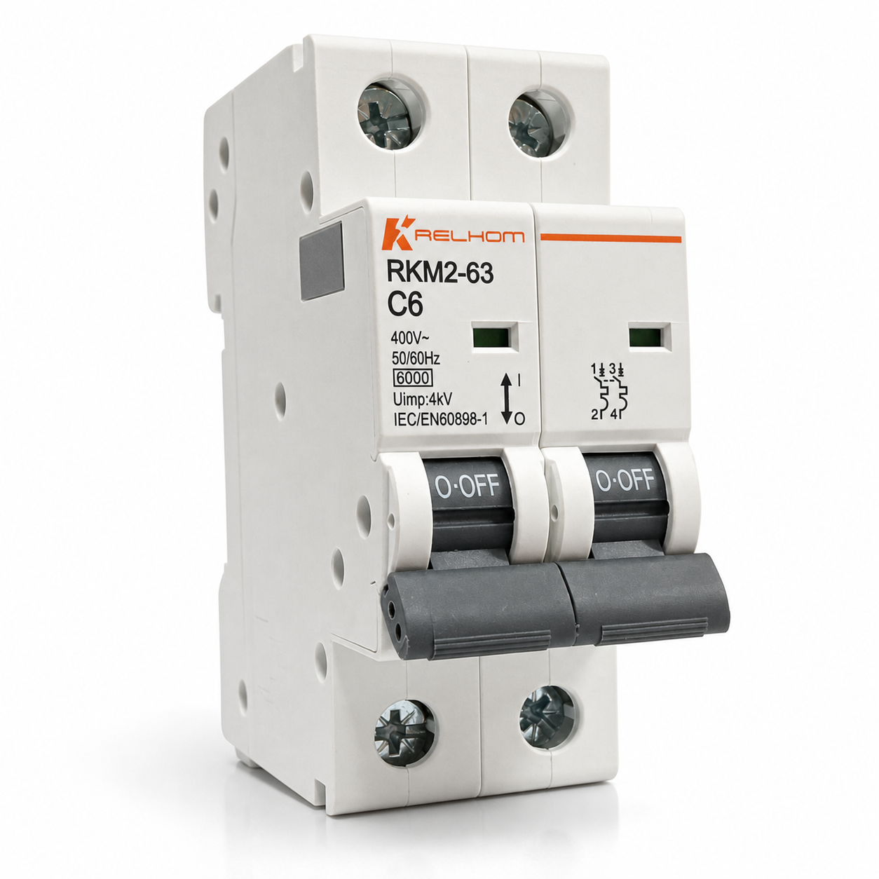 RTK041-1 BREAKERS RIEL DIN (MCB) RKM2 6kA - 2 POLOS - Image 1
